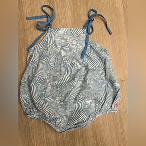 Pink Chicken Blue Wave Print 12-18 Month Bubble